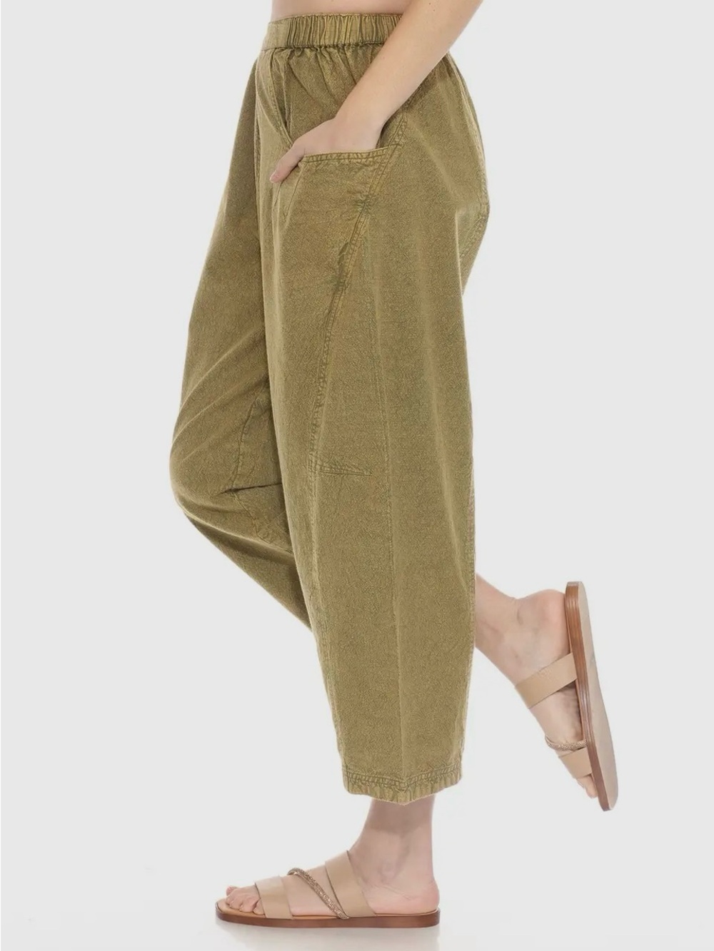 Artisanal BoHo pants in Olive